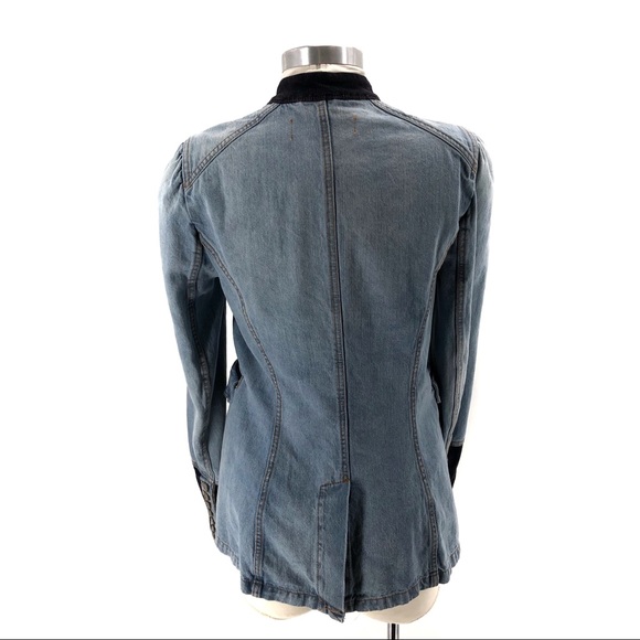 Free People Denim Seamed And Structured Jacket - Picture 4 of 8